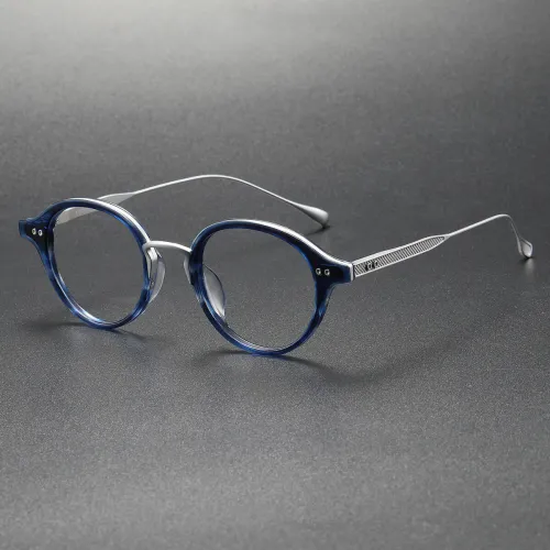 Acetate & Titanium Eyeglasses LE0314_Blue & Tortoise