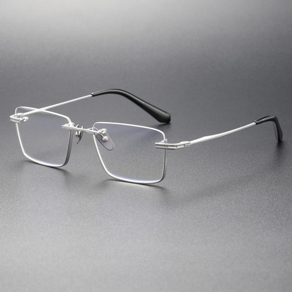 Half Rim Titanium Glasses Frame LE0316_Silver