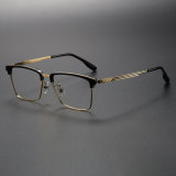 Acetate & Titanium Eyeglasses LE0347_Black & Gold