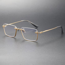 Half Rim Titanium Glasses Frame LE0316_Gold