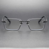Half Rim Titanium Glasses Frame LE0316_Black