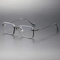 Half Rim Titanium Glasses Frame LE0316_Black