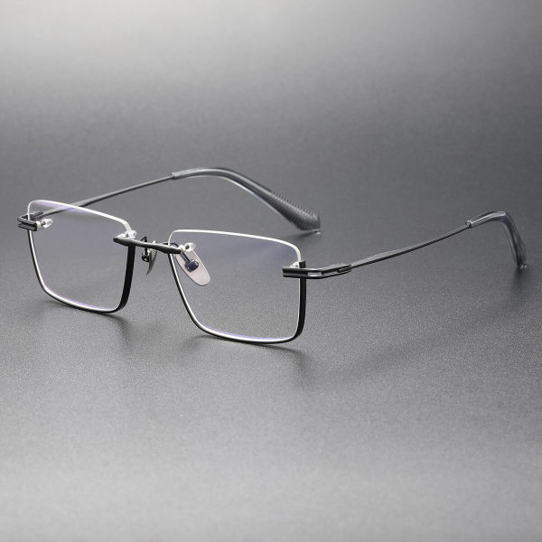 Half Rim Titanium Glasses Frame LE0316_Black