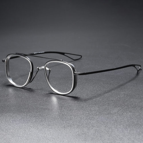 Titanium Eyeglasses LE0304_Black & Silver