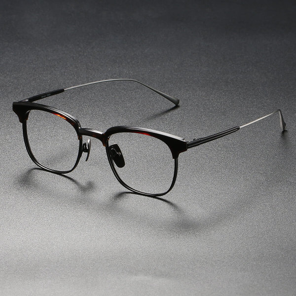 Browline Titanium Eyeglasses Frame LE0331_Tortoise & Black