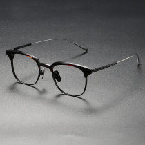 Browline Titanium Eyeglasses Frame LE0331_Tortoise & Black Browline Titanium Eyeglasses Frame LE0331_Tortoise & Black