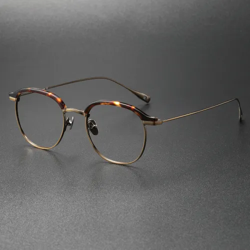Acetate & Titanium Eyeglasses LE0275_Tortoise & Bronze
