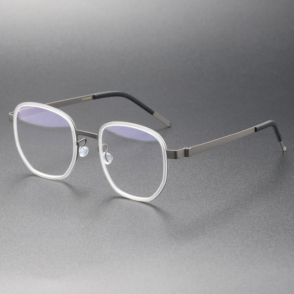 Titanium & TR Eyeglasses LE0255_Clear - Gunmetal