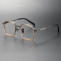 Acetate & Titanium Eyeglasses LE0273_Brown & Gunmetal