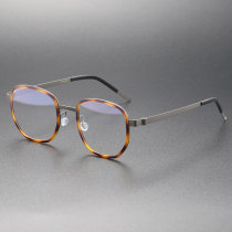 Titanium & TR Eyeglasses LE0255_Tortoise - Gunmetal