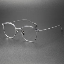 Acetate & Titanium Eyeglasses LE0275_Gray & Silver