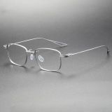 Rectangle Titanium Eyeglasses Frame LE0266_Silver