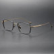 Rectangle Titanium Eyeglasses Frame LE0285_Black & Gold