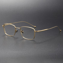 Rectangle Titanium Eyeglasses Frame LE0285_Gold