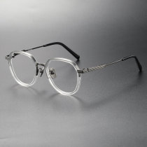 Acetate & Titanium Eyeglasses LE0274_Clear & Gunmetal