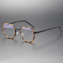 Titanium & TR Eyeglasses LE0255_Tortoise - Black