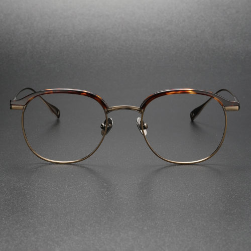 Acetate & Titanium Eyeglasses LE0275_Tortoise & Bronze