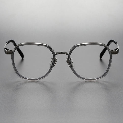 Acetate & Titanium Eyeglasses LE0274_Gunmetal & Gray