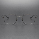 Rectangle Titanium Eyeglasses Frame LE0285_Gunmetal