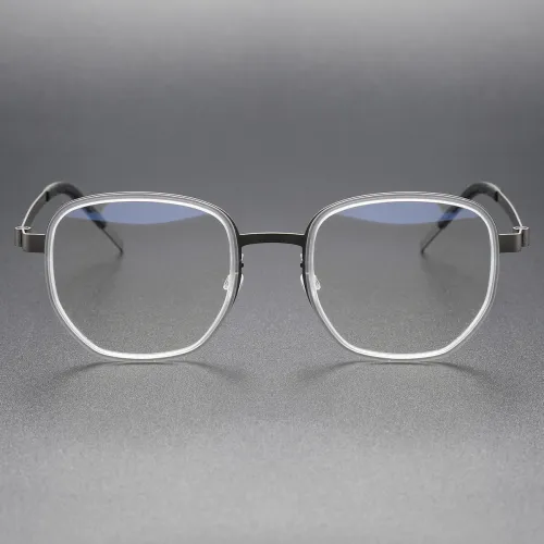Titanium & TR Eyeglasses LE0255_Clear - Gunmetal