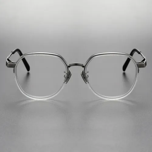 Acetate & Titanium Eyeglasses LE0274_Clear & Gunmetal