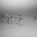 Rectangle Titanium Eyeglasses Frame LE0266_Bronze