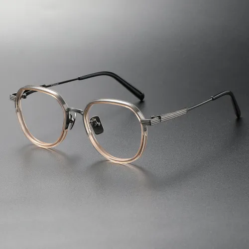 Acetate & Titanium Eyeglasses LE0274_Brown & Gunmetal