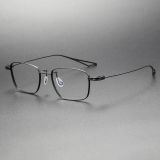 Rectangle Titanium Eyeglasses Frame LE0266_Black