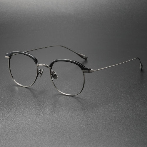 Acetate & Titanium Eyeglasses LE0275_Gunmetal & Black