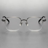 Acetate & Titanium Eyeglasses LE0273_Clear & Gunmetal