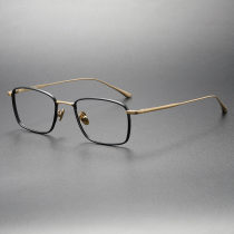 Titanium Eyeglasses LE0287_Black & Gold Titanium Eyeglasses LE0287_Black & Gold