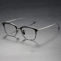 Acetate & Titanium Eyeglasses LE0271_Black & Silver Acetate & Titanium Eyeglasses LE0271_Black & Silver