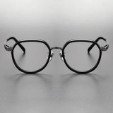 Acetate & Titanium Eyeglasses LE0274_Gunmetal & Black