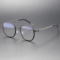 Titanium & TR Eyeglasses LE0255_Gunmetal - Black