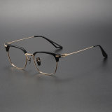 Acetate & Titanium Eyeglasses LE0167_Black & Gold
