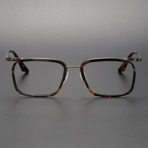 Acetate & Titanium Eyeglasses LE0163_Tortoise & Bronze