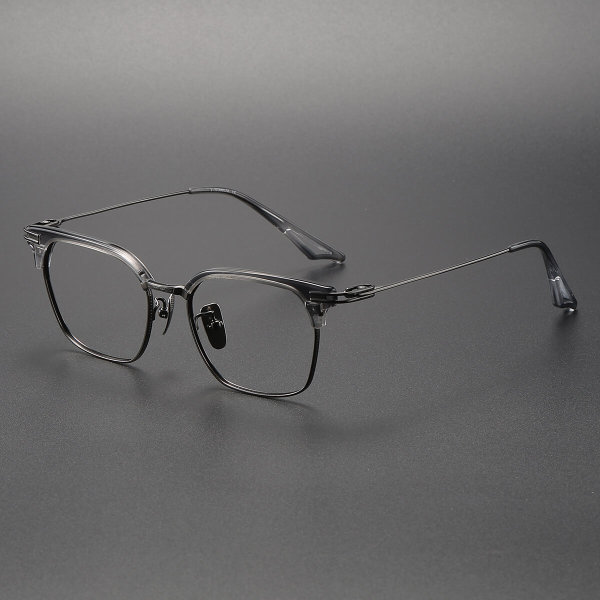 Acetate & Titanium Eyeglasses LE0167_Gray & Gunmetal