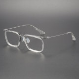 Acetate & Titanium Eyeglasses LE0163_Clear & Silver