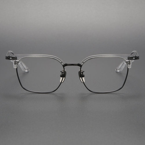 Acetate & Titanium Eyeglasses LE0167_Clear & Black