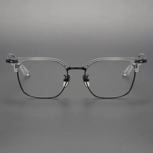 Acetate & Titanium Eyeglasses LE0167_Clear & Black