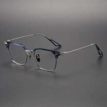 Acetate & Titanium Eyeglasses LE0167_Blue & Silver