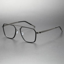 Titanium & TR Eyeglasses LE0253_Gunmetal & Black Titanium & TR Eyeglasses LE0253_Gunmetal & Black