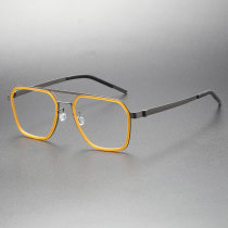 Titanium & TR Eyeglasses LE0253_Brown & Gunmetal Titanium & TR Eyeglasses LE0253_Brown & Gunmetal