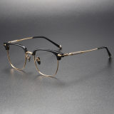 Acetate & Titanium Eyeglasses LE0241_Black & Gold