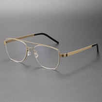 Titanium Eyeglasses LE0214_Gold Titanium Eyeglasses LE0214_Gold