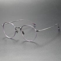 Acetate & Titanium Eyeglasses LE0190_Gunmetal & Purple