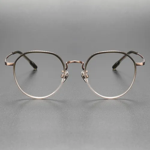 Acetate & Titanium Eyeglasses LE0190_Brown & Rose Gold