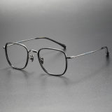 Acetate & Titanium Eyeglasses LE0191_Gunmetal & Black