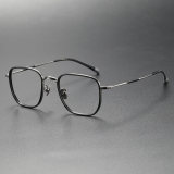 Acetate & Titanium Eyeglasses LE0191_Black & Gunmetal