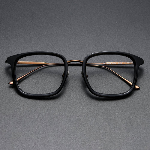 Acetate & Titanium Eyeglasses LE0204_Black & Bronze